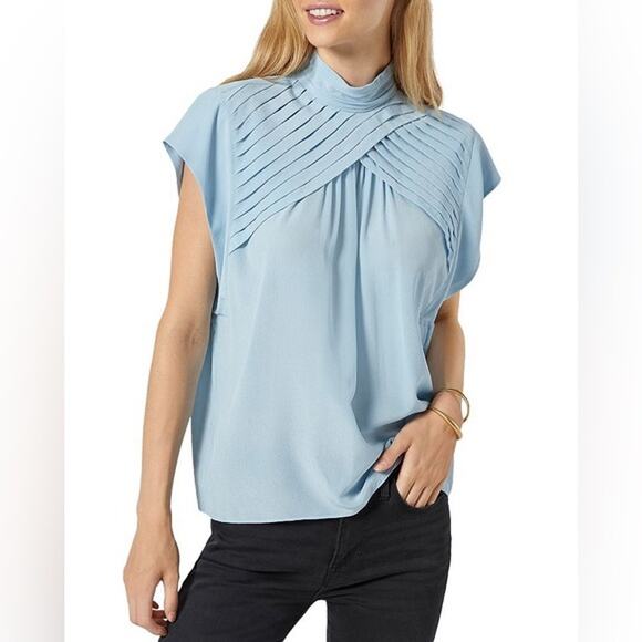 Joie Tops - Joie Women's Powder Blue Edesse Silk Top Pleated Blouse XXS NWT